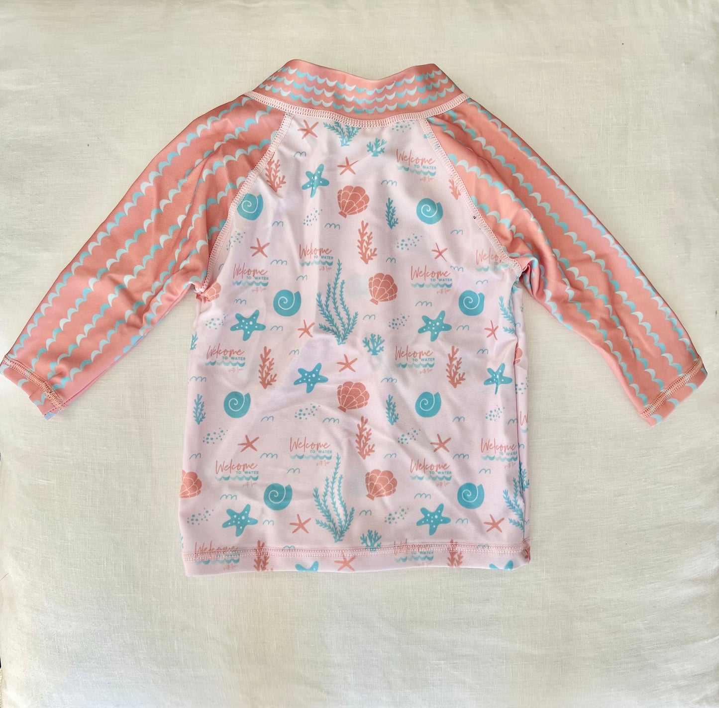 Rashie Swim Top - SPF50+ Sun Smart Long Sleeve Zip Front - Coral Reef Print